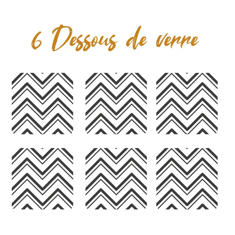 6 dessous de verre Chevrons