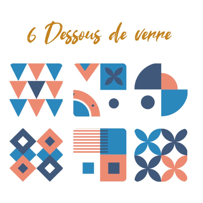 6 dessous de verre Forme géométrique