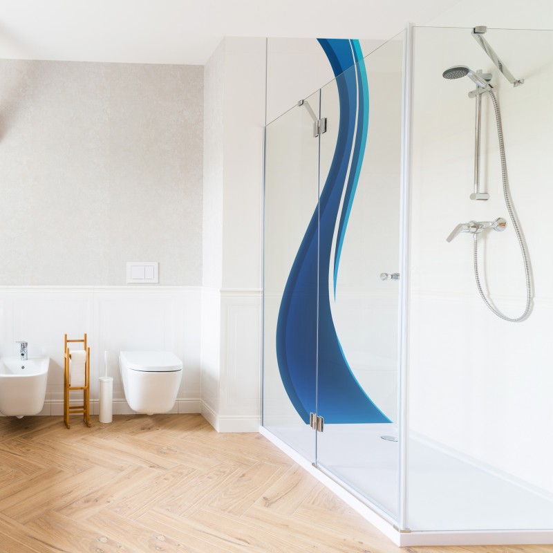 Crédence déco salle de bain panneau de douche motif Vague