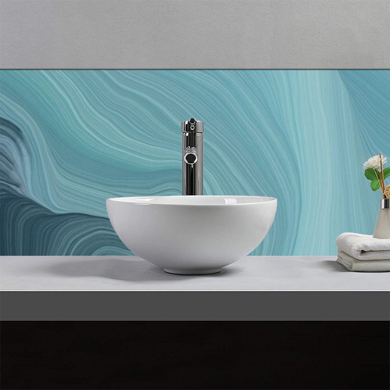 Crédence Salle de bain Vague Abstraite