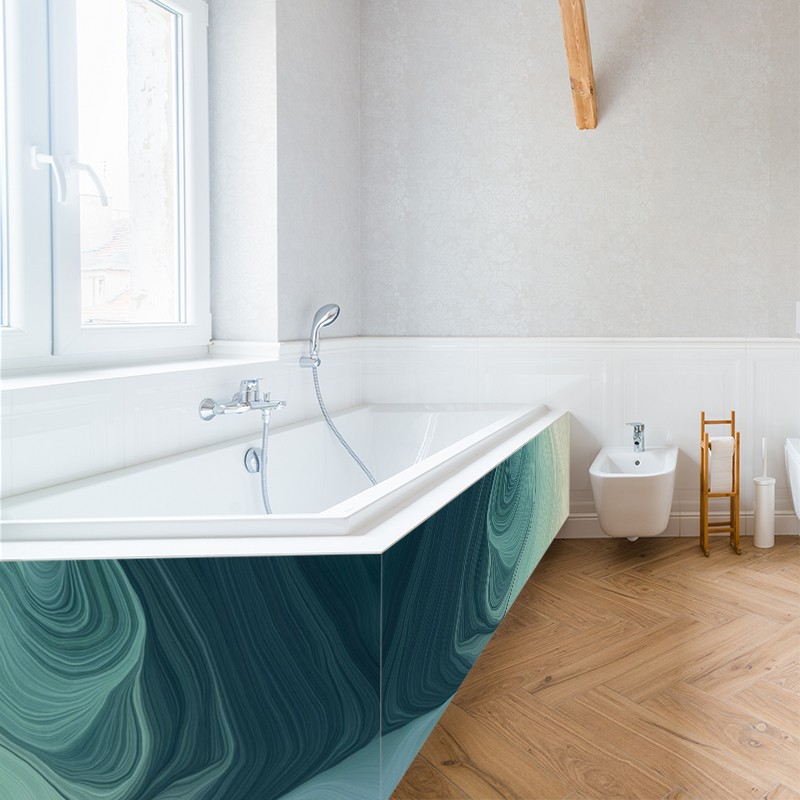 Crédence Salle de bain Vague Abstraite