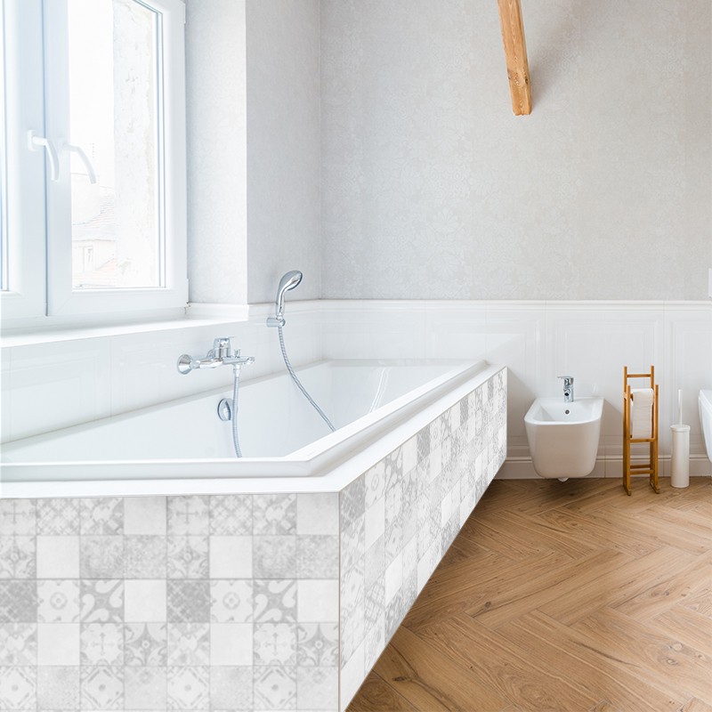 Crédence Salle de bain Carreaux béton