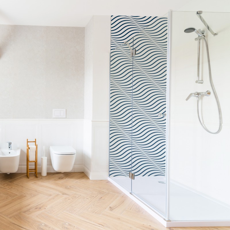 Crédence déco salle de bain panneau de douche motif Vague simple