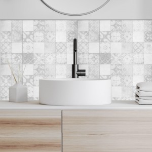 Crédence Salle de bain Carreaux béton