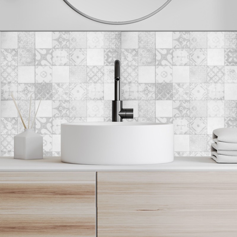 Crédence Salle de bain Carreaux béton