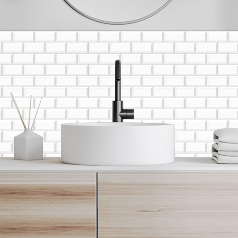 Crédence Salle de bain Carrelage blanc métro