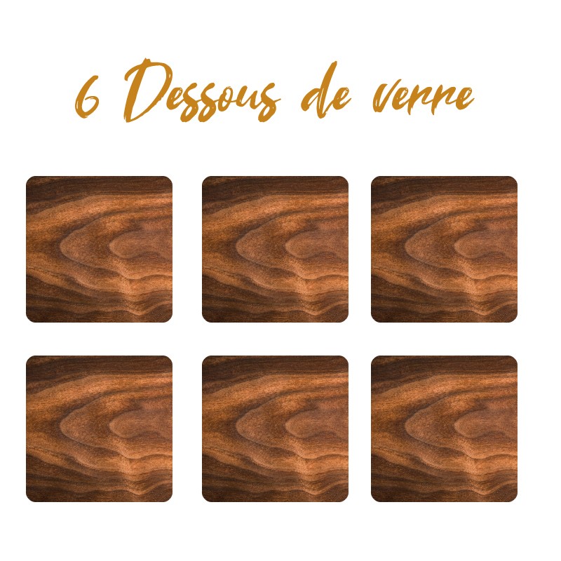6 dessous de verre Bois