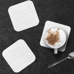 6 dessous de verre Brique blanche