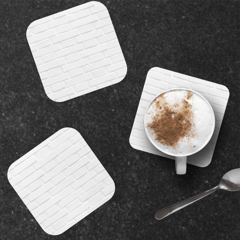 6 dessous de verre Brique blanche