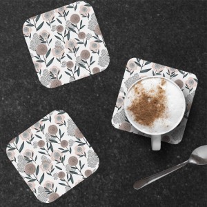 6 dessous de verre Fleurs abstraites