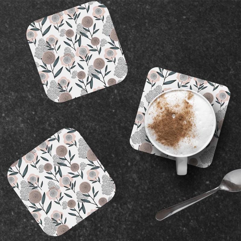 6 dessous de verre Fleurs abstraites