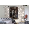 Double Porte Coulissante en bois recouvert d'un motifs Colibri Double Porte Coulissante en bois recouvert d'un motifs Colibri