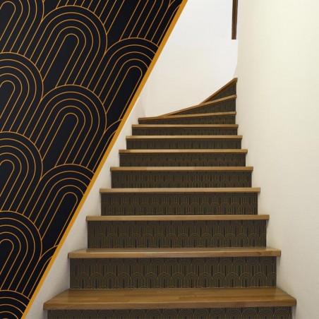 Contremarches escalier Motifs Arche Art Déco décoration intérieur maison