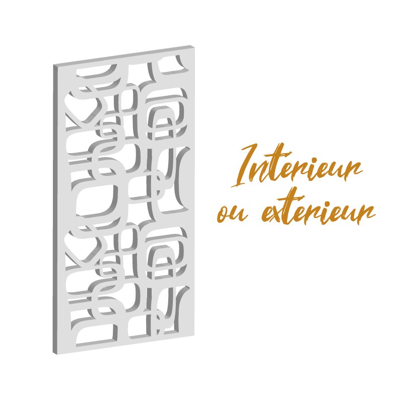 Claustra Sixties panneau décoratif ajouré sur mesure pour clôture extérieur en PVC ou Dibond ou cloison intérieur en bois