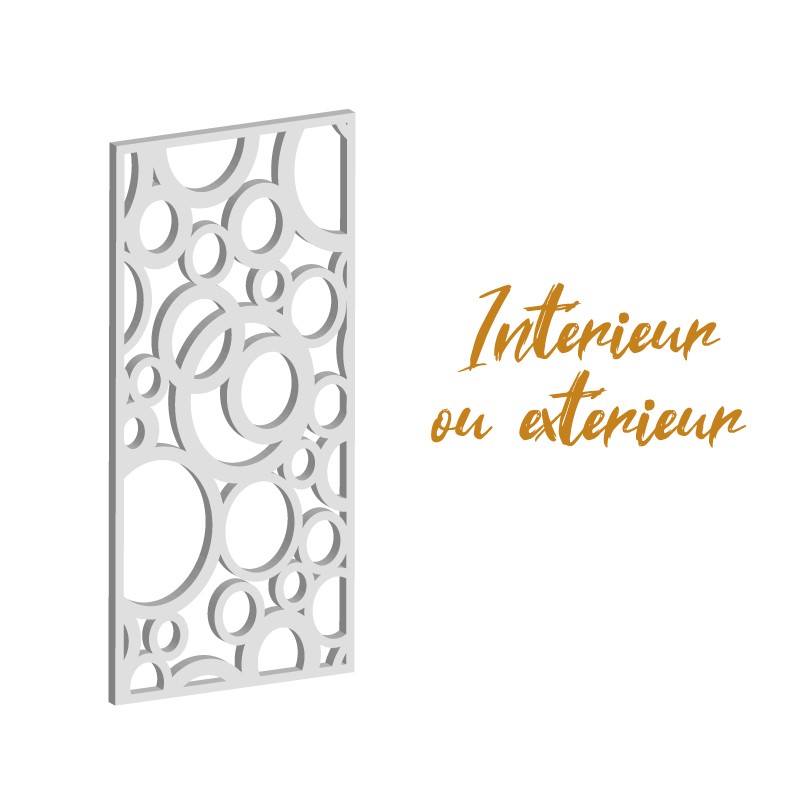 Claustra Bulles ovales panneau décoratif ajouré sur mesure pour clôture extérieur en PVC ou Dibond ou cloison intérieur en bois