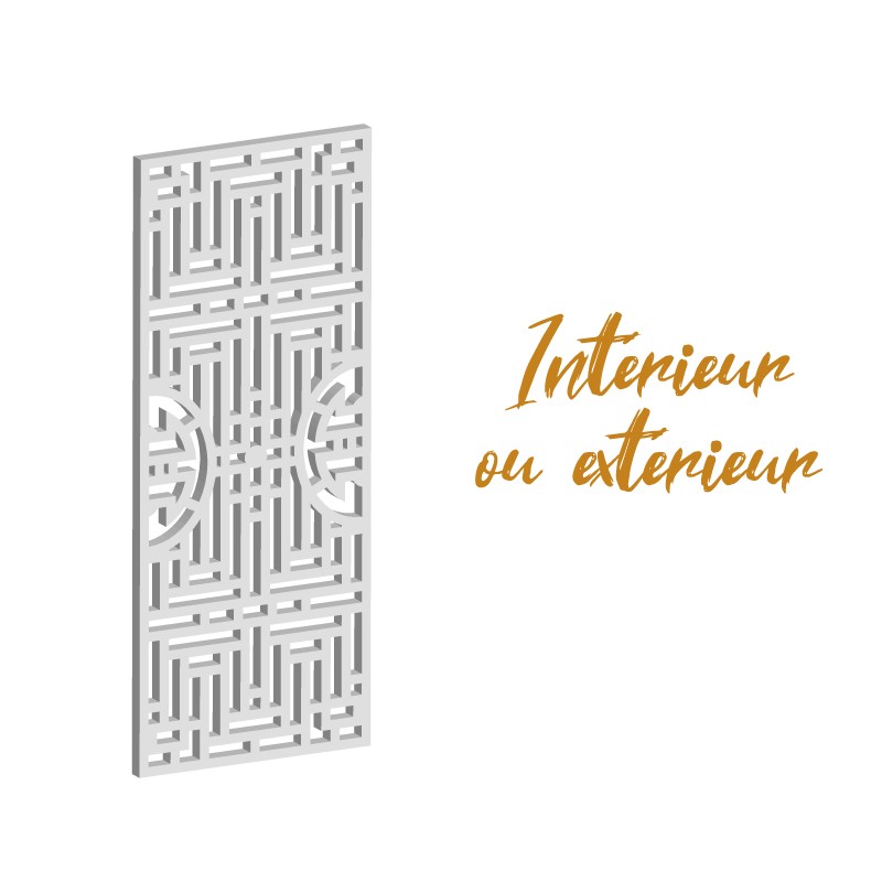 Claustra Impérial panneau décoratif ajouré sur mesure pour clôture extérieur en PVC ou Dibond ou cloison intérieure en bois