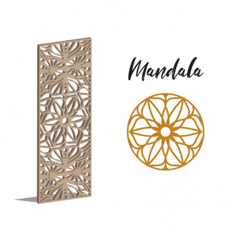 Claustra Mandala panneau décoratif ajouré sur mesure pour clôture extérieur en PVC ou Dibond ou cloison intérieure en bois