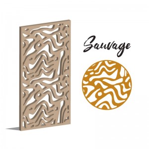 Claustra Sauvage panneau décoratif ajouré sur mesure pour clôture extérieur en PVC ou Dibond ou cloison intérieur en bois