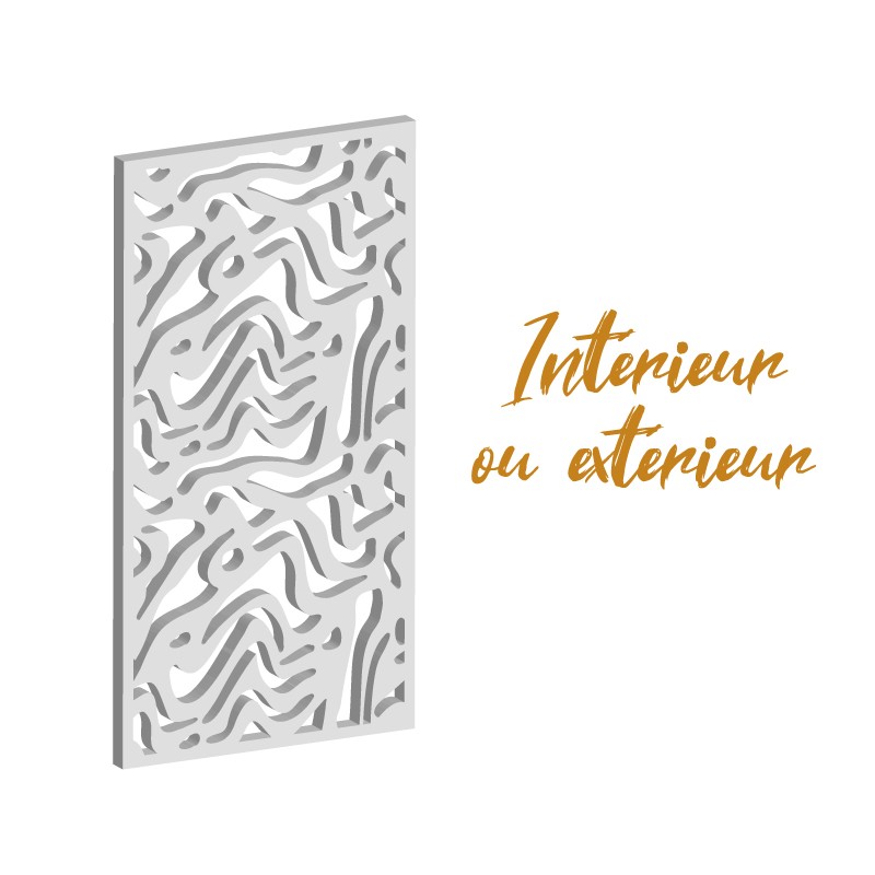 Claustra Sauvage panneau décoratif ajouré sur mesure pour clôture extérieur en PVC ou Dibond ou cloison intérieur en bois