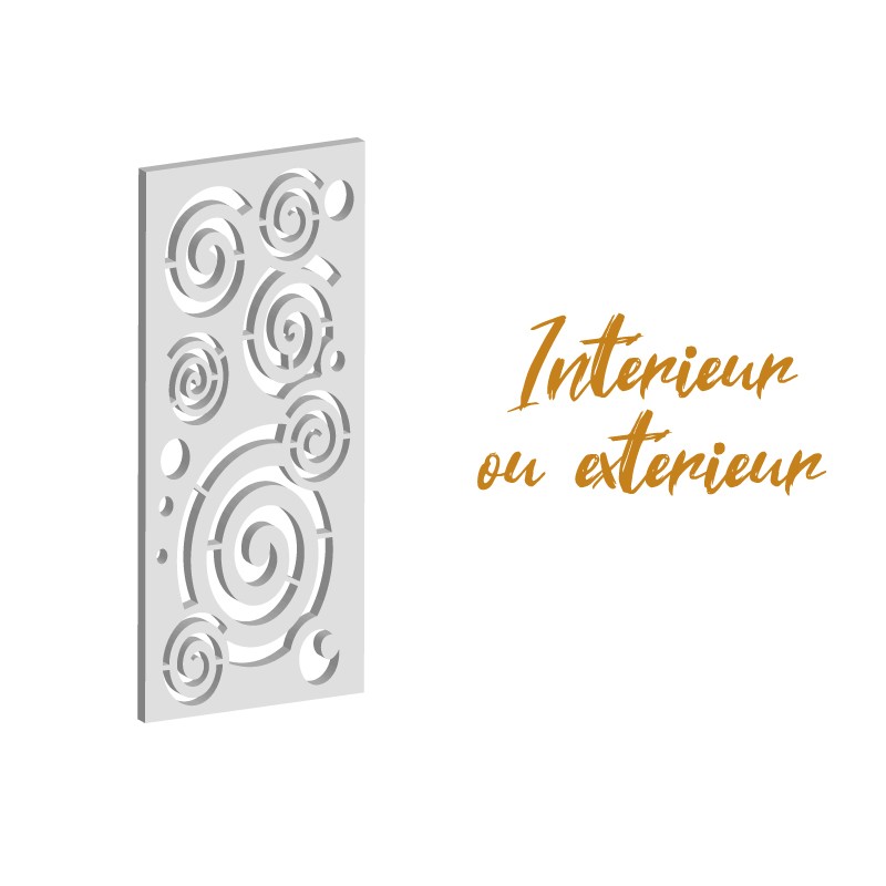 Claustra Spirale panneau décoratif ajouré sur mesure pour clôture extérieur en PVC ou Dibond ou cloison intérieur en bois