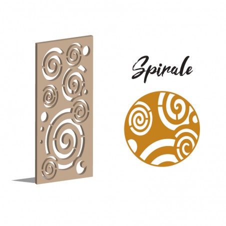 Claustra Spirale panneau décoratif ajouré sur mesure pour clôture extérieur en PVC ou Dibond ou cloison intérieur en bois