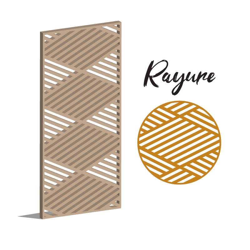 Claustra Rayures panneau décoratif ajouré sur mesure pour clôture extérieur en PVC ou Dibond ou cloison intérieur en bois