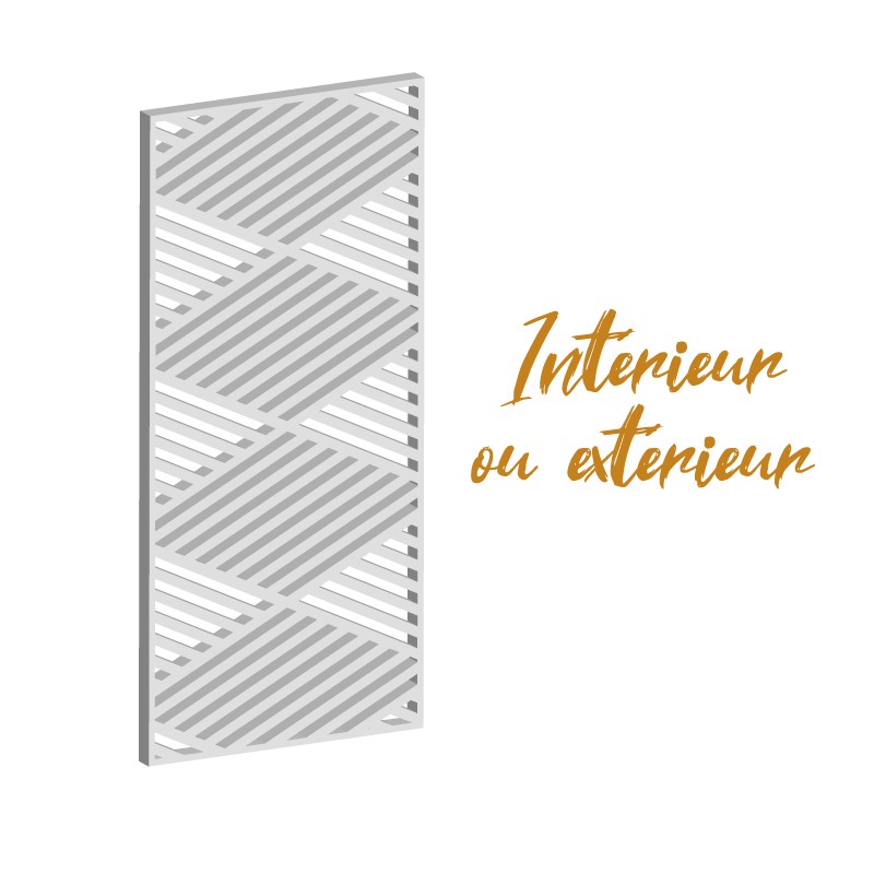 Claustra Rayures panneau décoratif ajouré sur mesure pour clôture extérieur en PVC ou Dibond ou cloison intérieur en bois