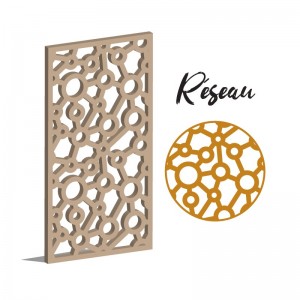 Claustra Réseaux panneau décoratif ajouré sur mesure pour clôture extérieur en PVC ou Dibond ou cloison intérieur en bois