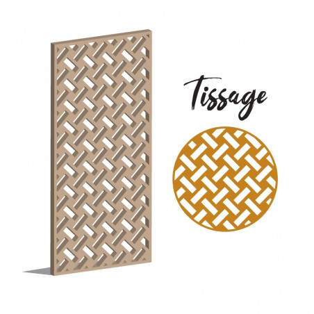 Claustra Tissage panneau décoratif ajouré sur mesure pour clôture extérieur en PVC ou Dibond ou cloison intérieure en bois