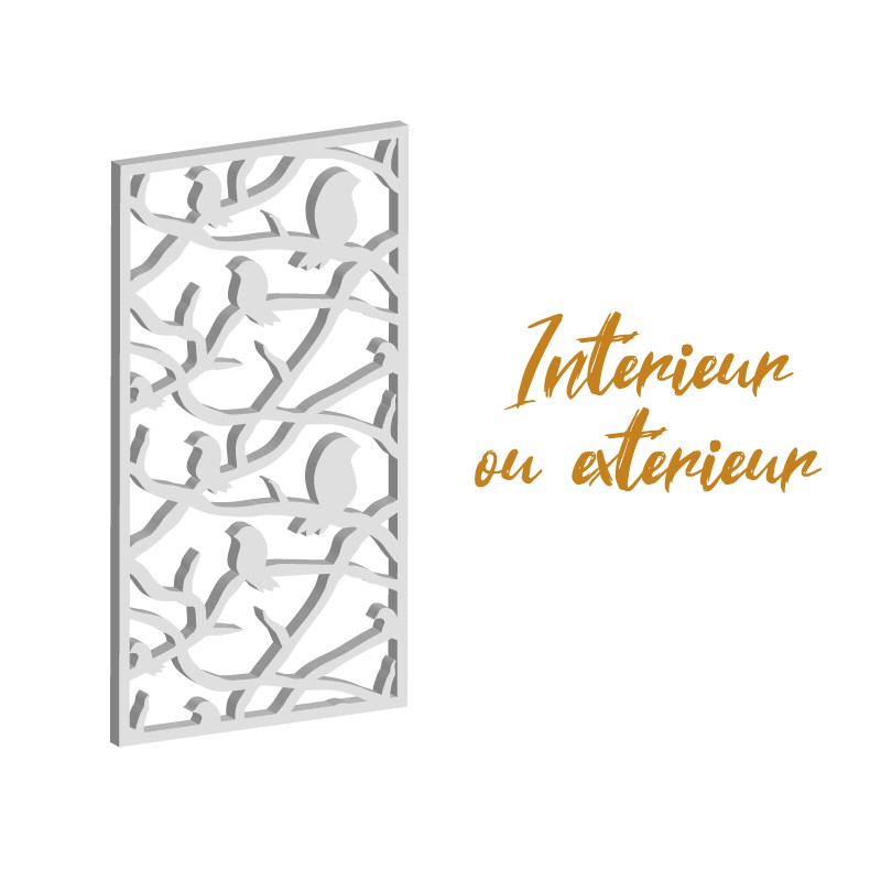 Claustra Oiseau panneau décoratif ajouré sur mesure pour clôture extérieur en PVC ou Dibond ou cloison intérieur en bois