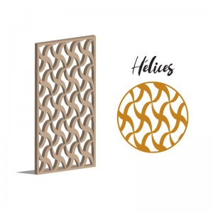 Claustra Hélice panneau décoratif ajouré sur mesure pour clôture extérieur en PVC ou Dibond ou cloison intérieur en bois
