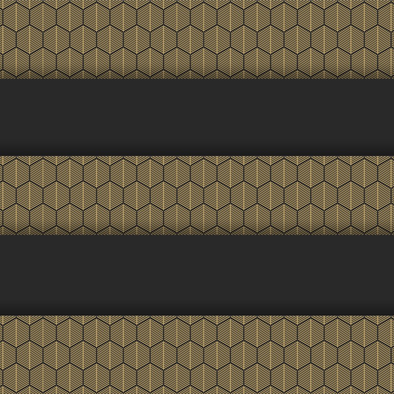 Contremarches escalier Motifs Noir et Chevrons Or décoration intérieur maison