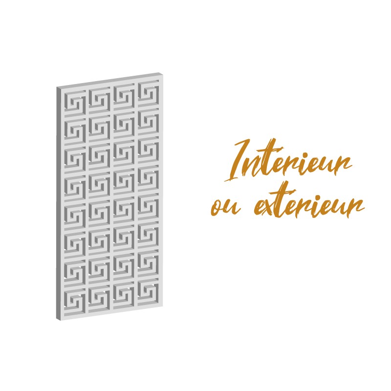 Claustra Grèce antique panneau décoratif ajouré sur mesure pour clôture extérieur en PVC ou Dibond ou cloison intérieure en bois