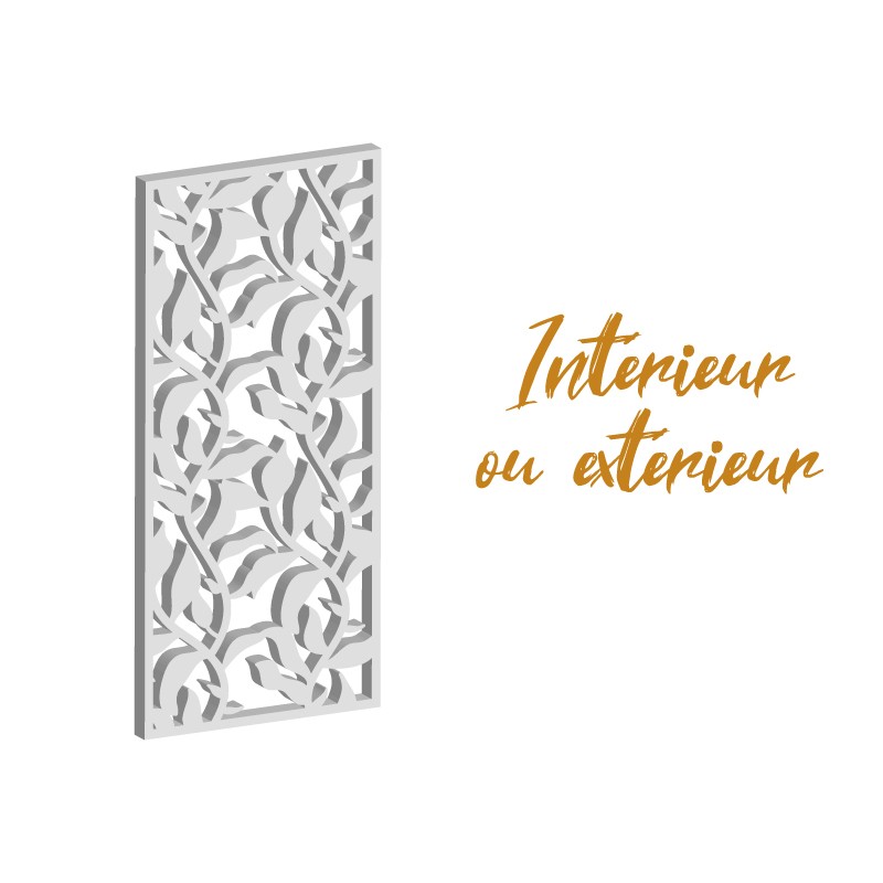 Claustra feuillage panneau décoratif ajouré sur mesure pour clôture extérieur en PVC ou Dibond ou cloison intérieur en bois