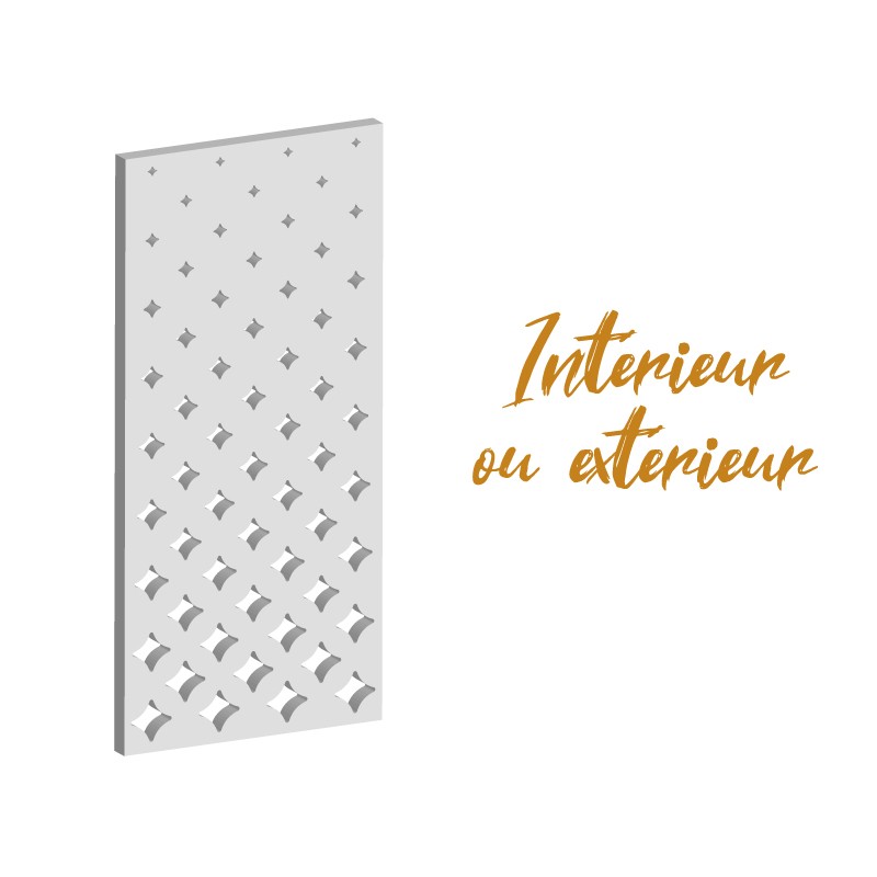 Claustra étoiles dégradées panneau décoratif ajouré sur mesure pour clôture extérieur ou cloison intérieur en bois