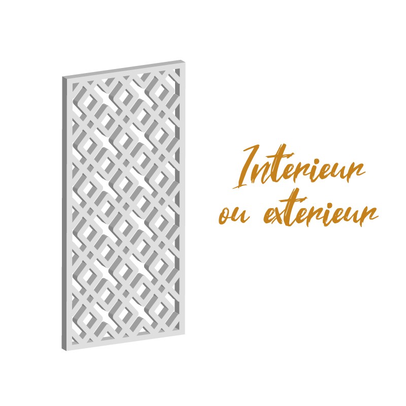 Claustra entrelacs panneau décoratif ajouré sur mesure pour clôture extérieur ou cloison intérieur en bois