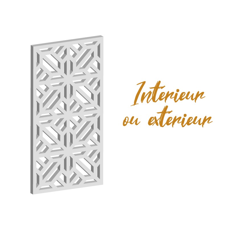 Claustra cristaux panneau décoratif ajouré sur mesure pour clôture extérieur ou cloison intérieur en bois