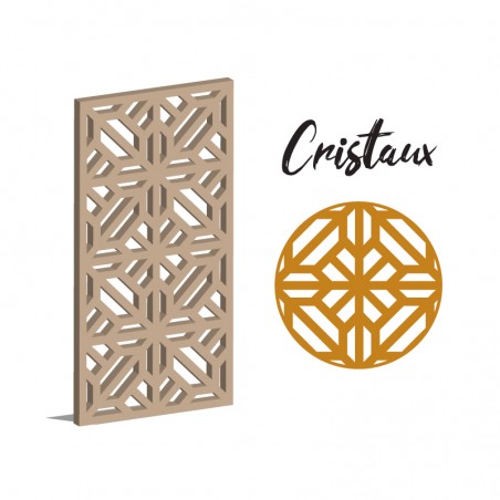 Claustra cristaux panneau décoratif ajouré sur mesure pour clôture extérieur ou cloison intérieur en bois