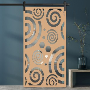 Porte Coulissante de décoration en Claustra en bois Spirale