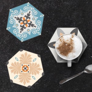 6 dessous de verre Carreaux de ciment colorés