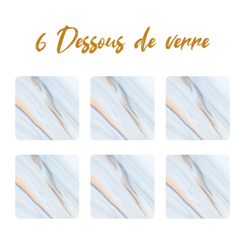 6 dessous de verre Marbre coloré