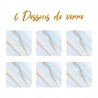 6 dessous de verre Marbre coloré 6 dessous de verre Marbre coloré