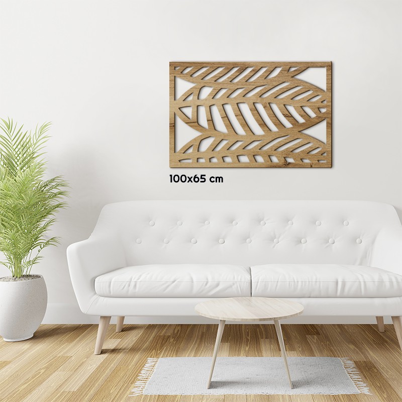 Tableau déco Claustra Feuilles tropicales