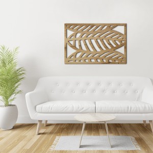 Tableau déco Claustra Feuilles tropicales