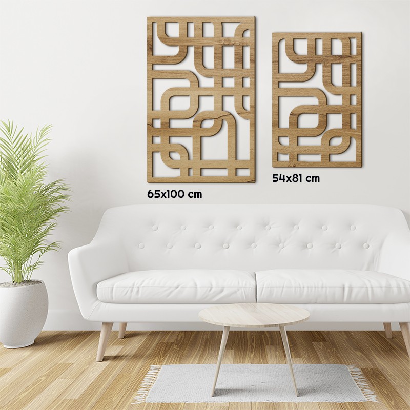 Tableau en bois déco intérieur murale Claustra Seventies