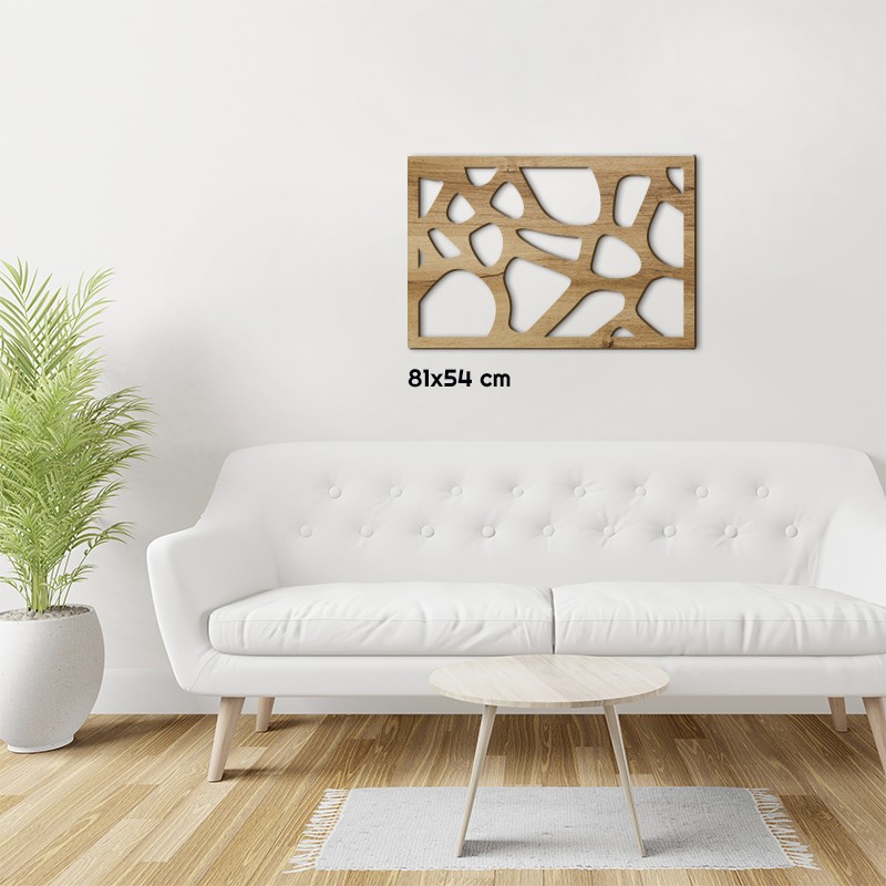 Tableau en bois déco intérieur murale Claustra Pierre