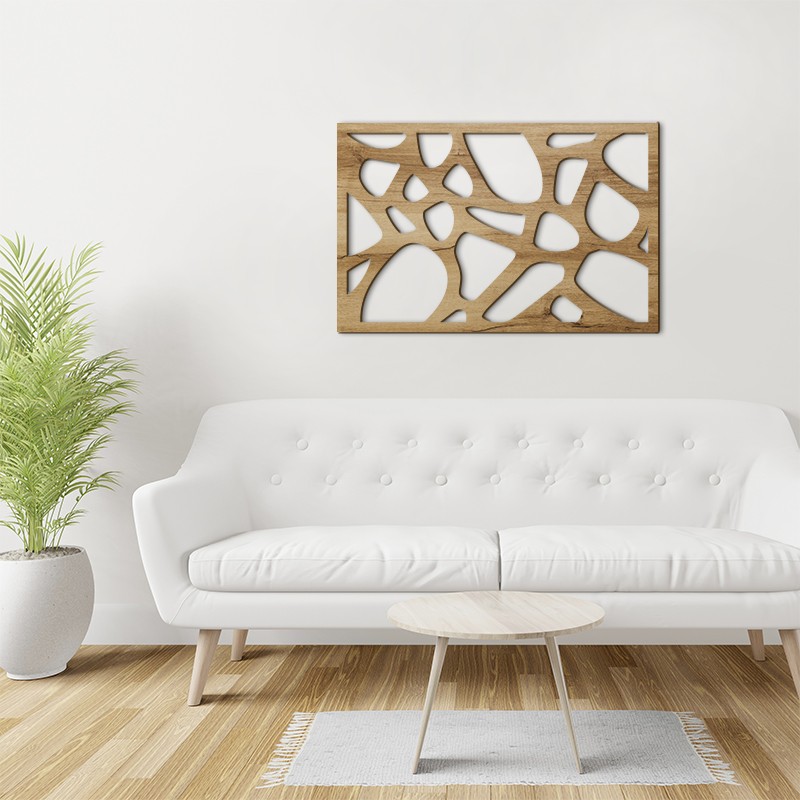 Tableau en bois déco intérieur murale Claustra Pierre