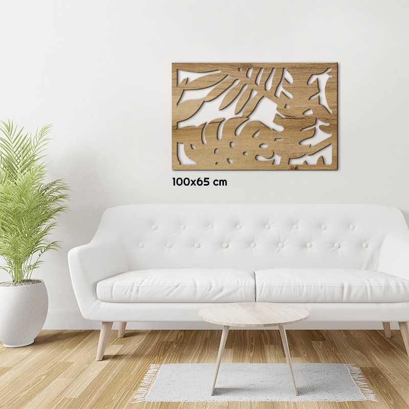 Tableau en bois déco intérieur murale Claustra Jungle