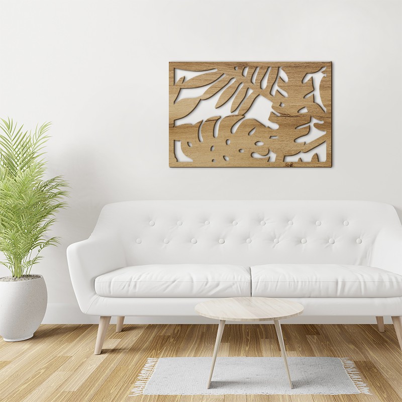 Tableau en bois déco intérieur murale Claustra Jungle