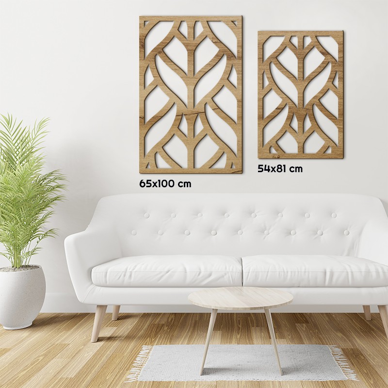 Tableau en bois déco intérieur murale Claustra Feuilles